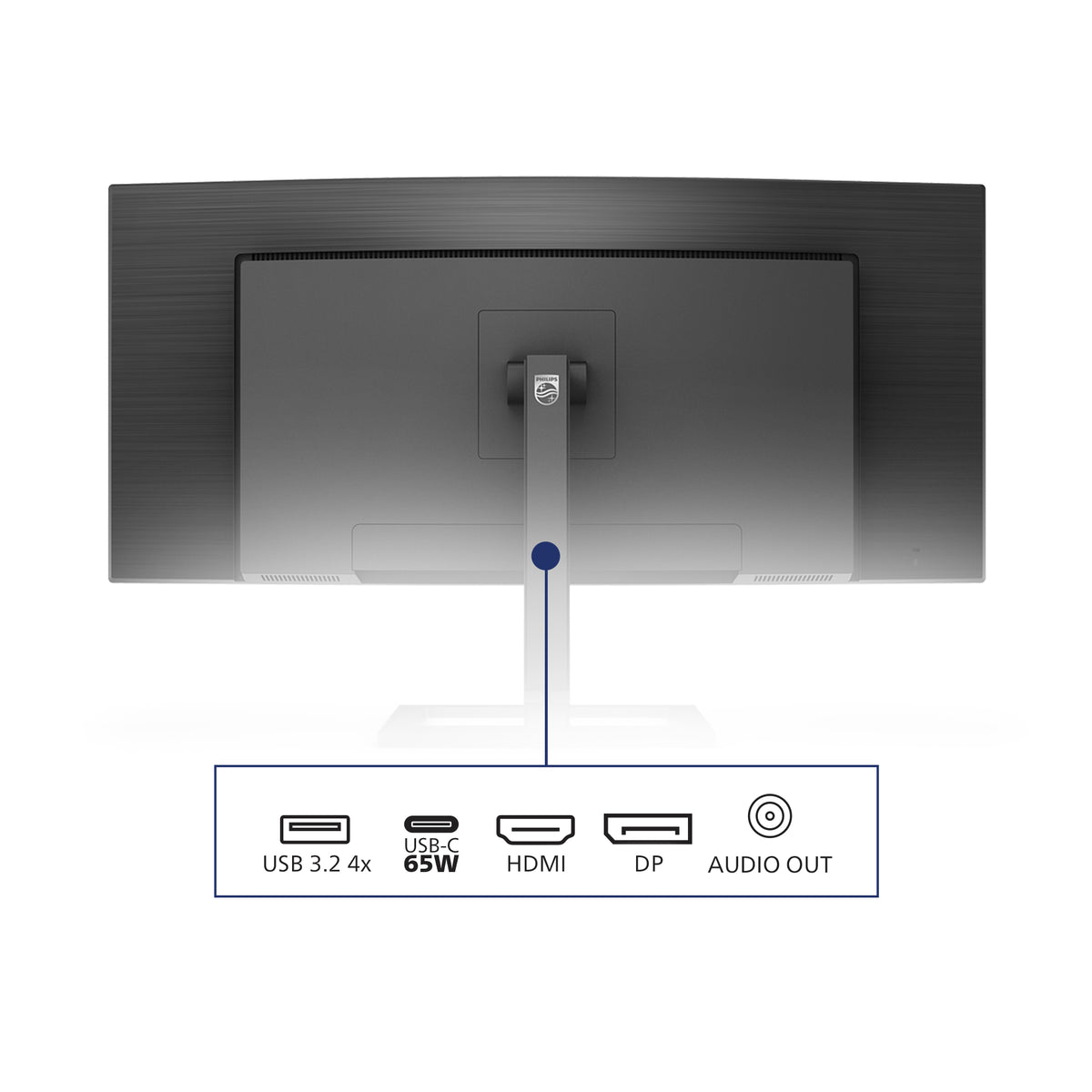 Philips 346E2CUAE 34" Monitor Curvo Ultrawide Profissional / UWQHD / Multimédia / Ajustável em altura