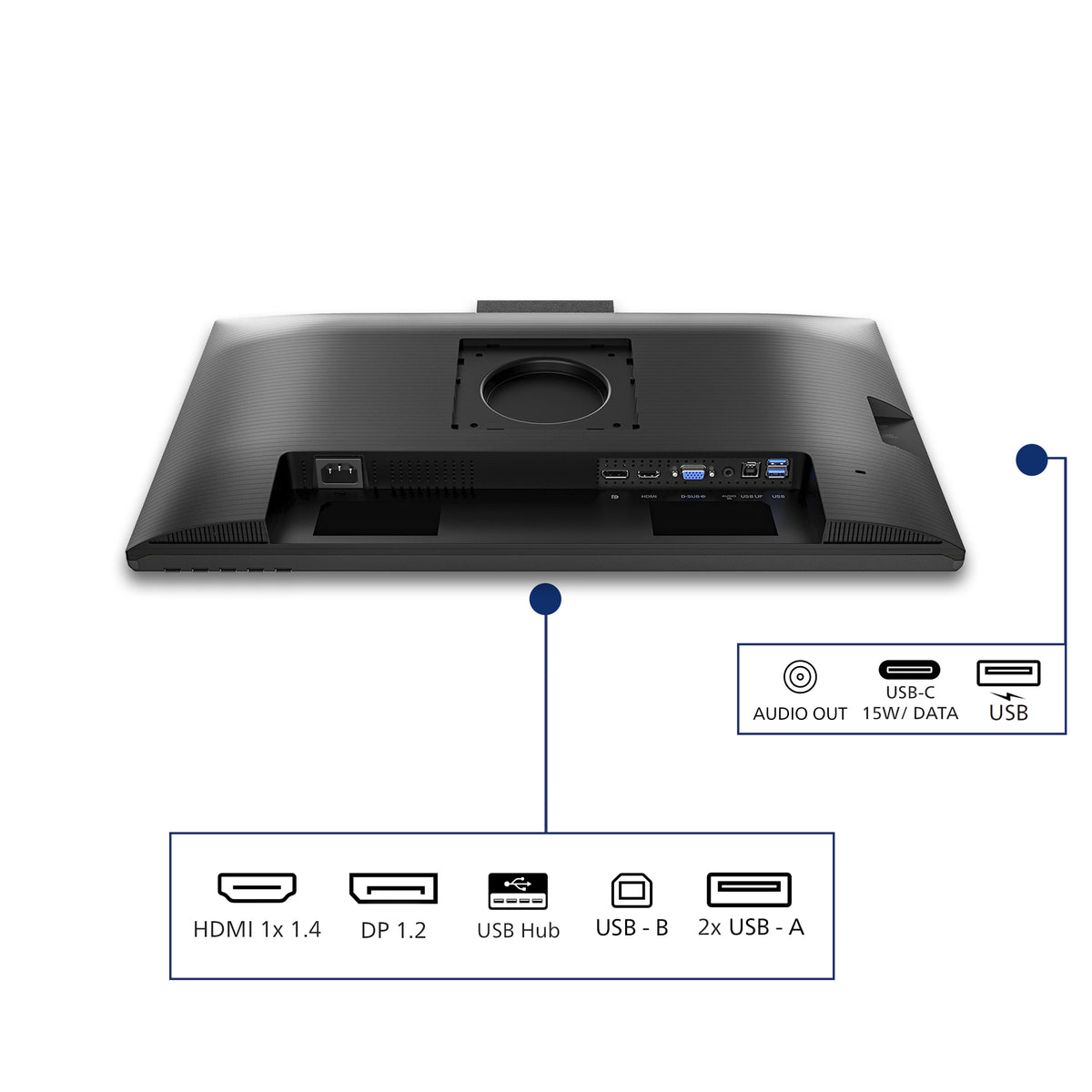 Monitor Profesional Philips 24B2N3200JH 23.8"/ Full HD/ Webcam/ Multimedia/ Regulable em altura/ preto