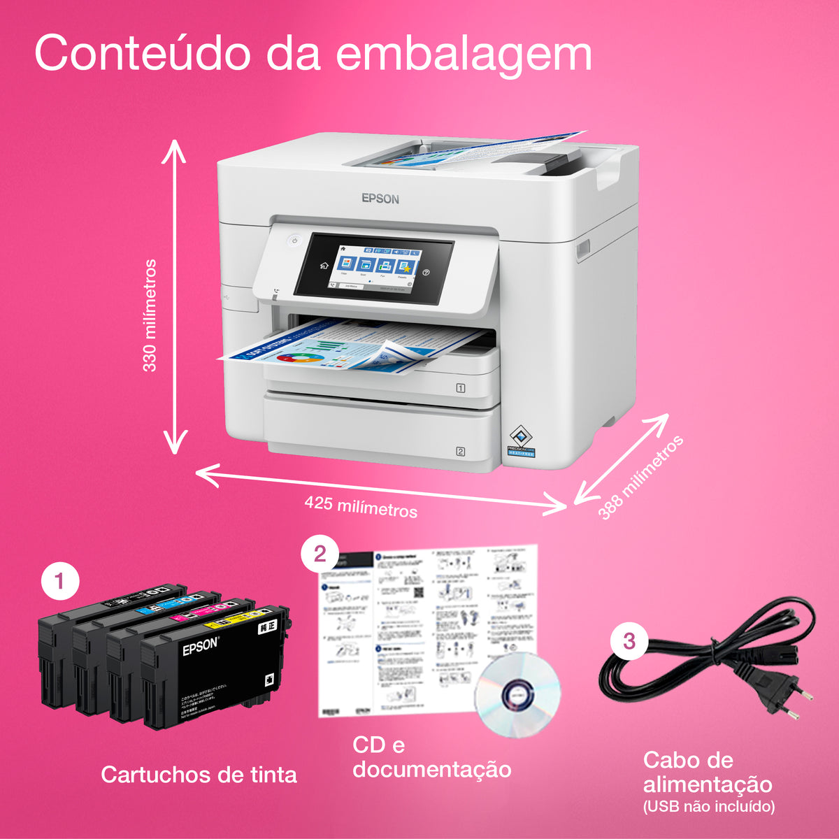 Impressora multifunções Epson Multifunções WorkForce Pro WF-C4810DTWF - imagem 8