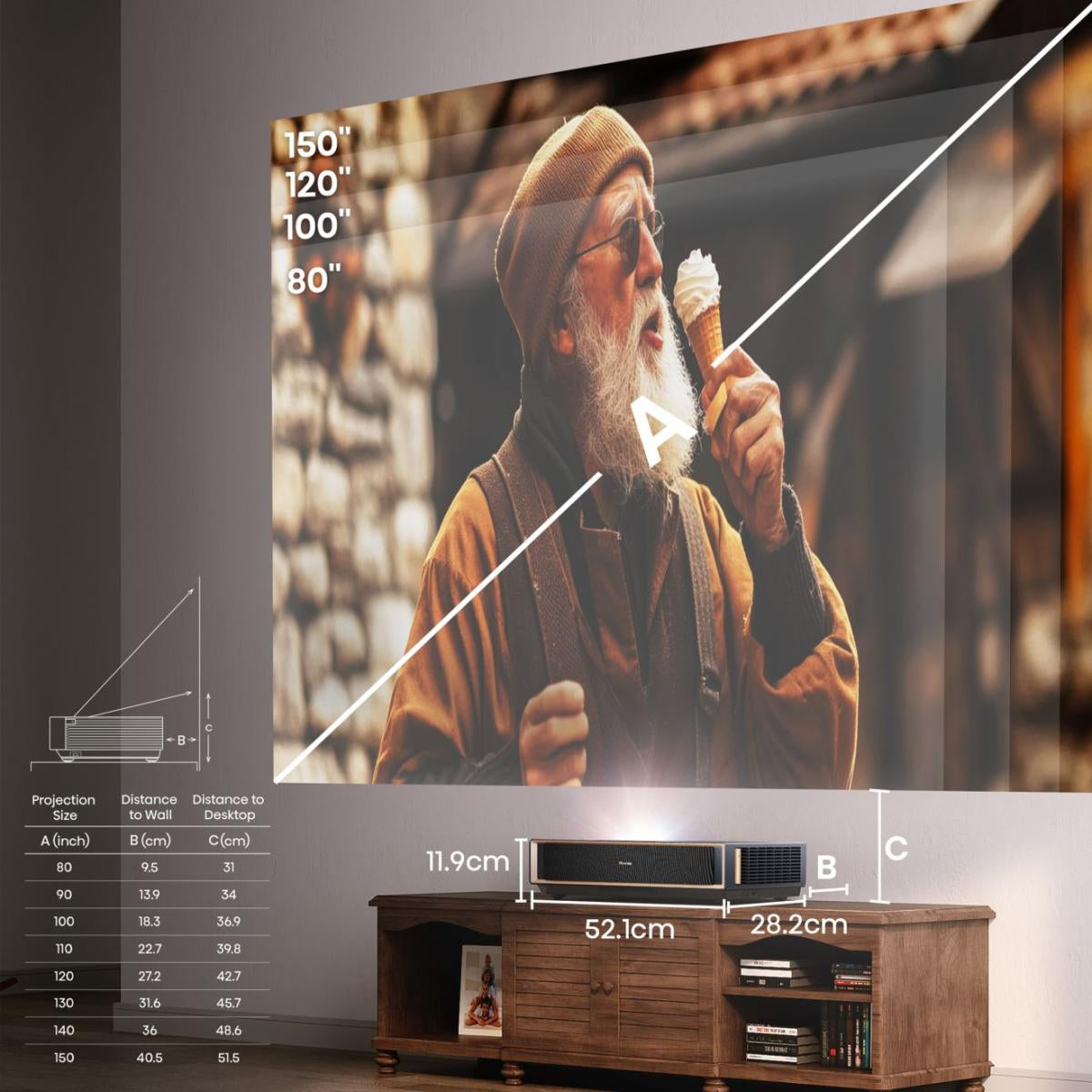 Projetor Hisense 4K Smart Laser Cinema PT1 GMG / 20016800 preto - imagem 6