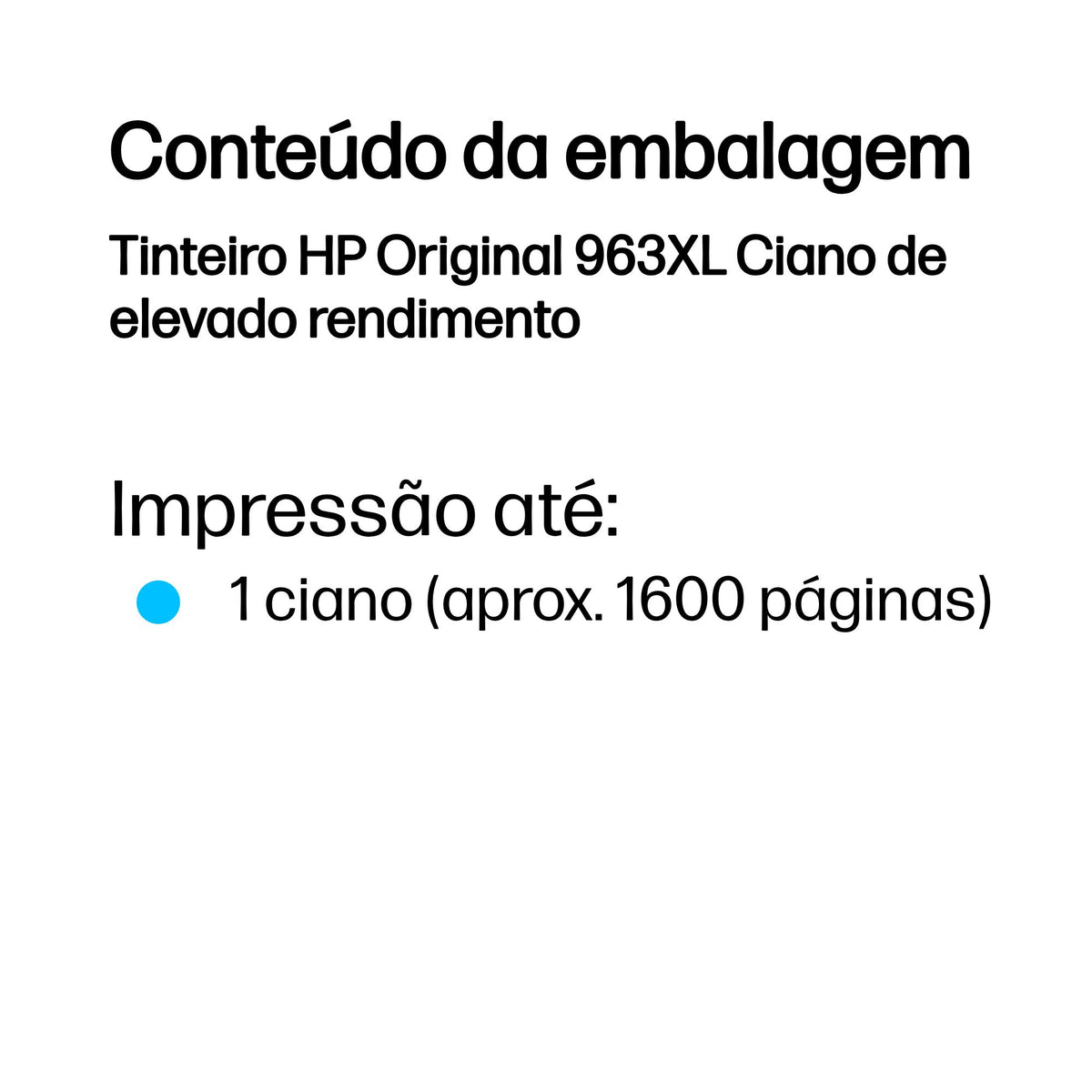 HP Ink 963XL / 3JA27AE Cyan XL - imagem 4
