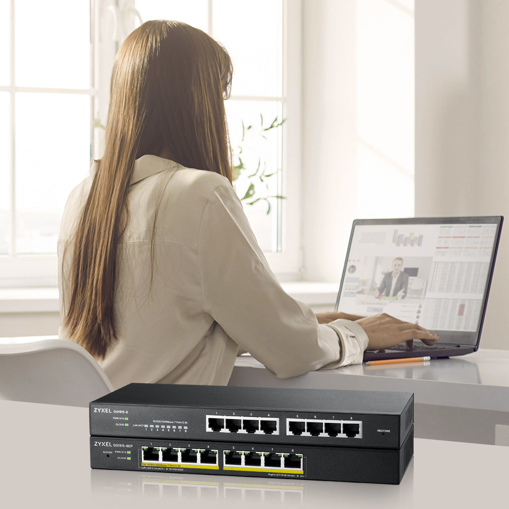 Switch de Rede ZyXEL GS1915-8EP Smart 8xGbE PoE 60W Nebula - imagem 12