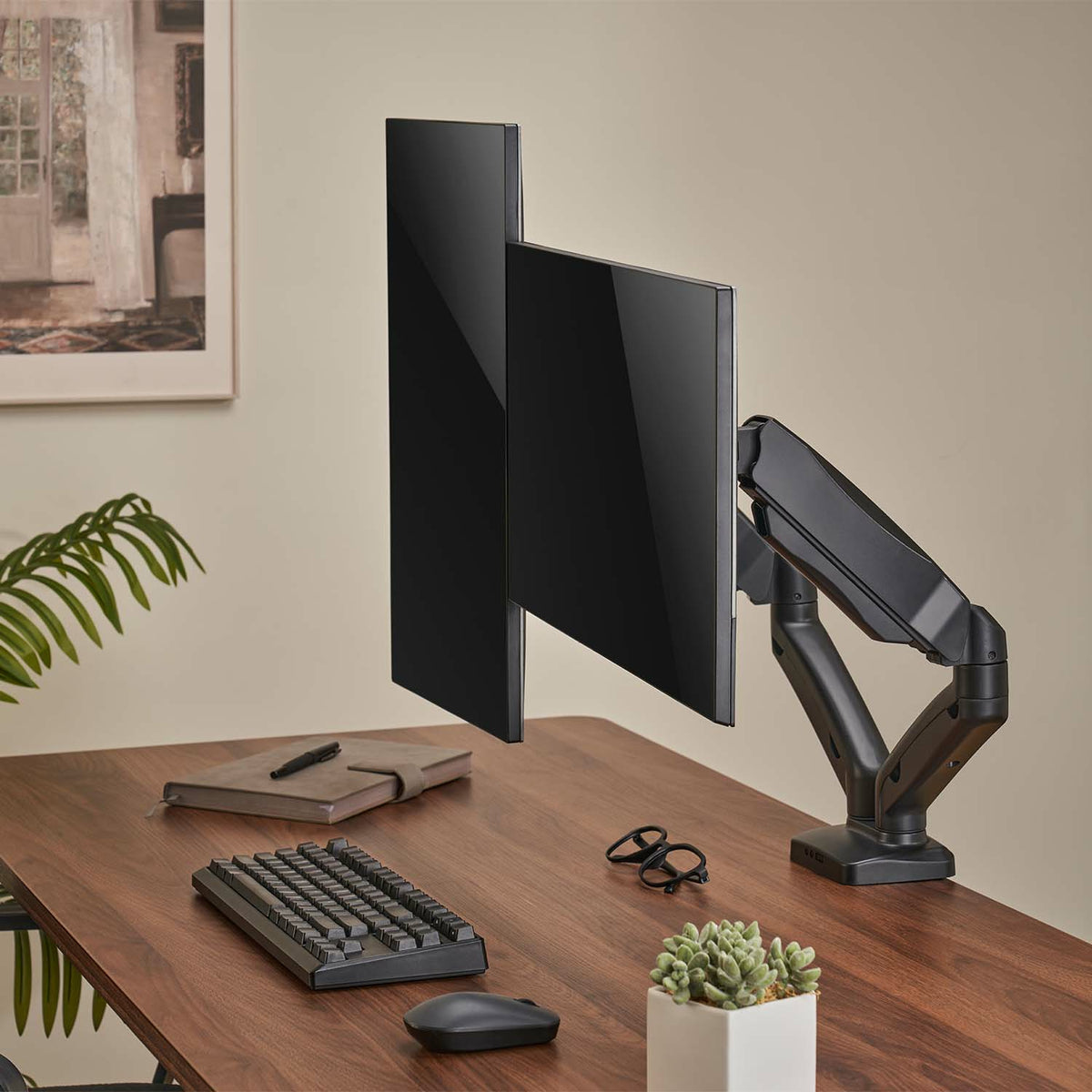Suporte de mesa com contrapeso para 2 monitores ou os corredores da TV DT32TSR-221/Giratorio/ inclináveis/ até 9kg