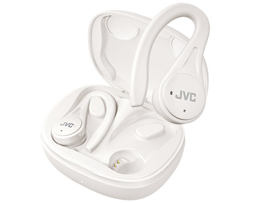 Auscultadores Bluetooth JVC HA-EC25T com caixa de acusação/ Autonomia 7.5h/ Branco