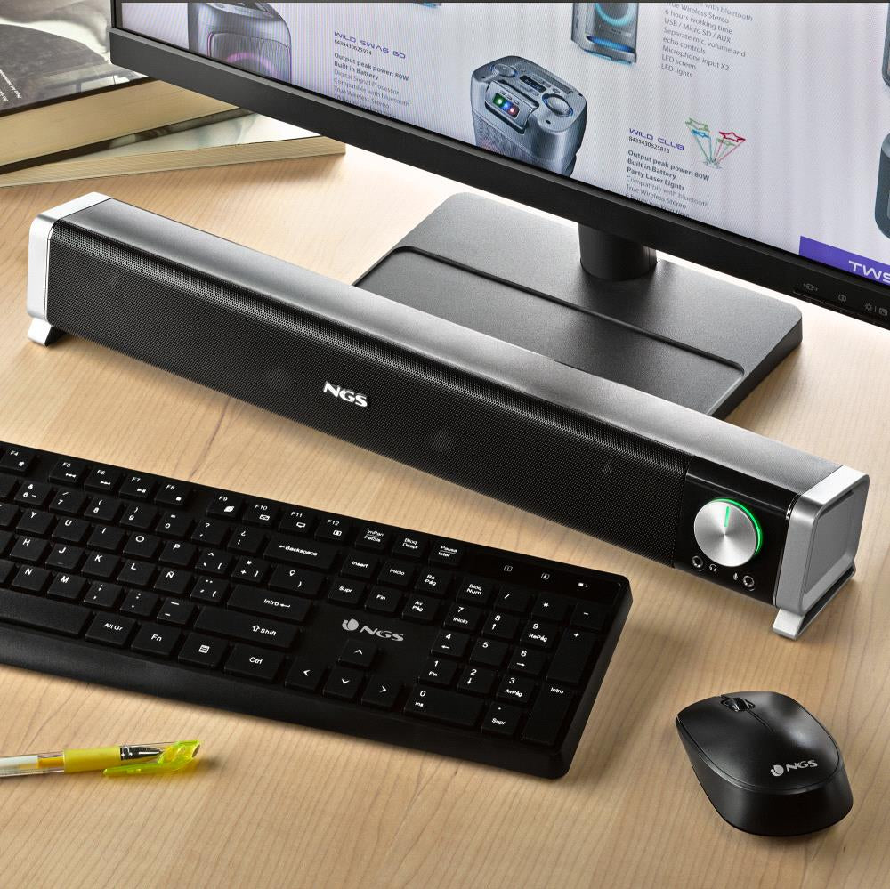 Coluna NGS Barra de Som PC Sem Fios 200W BT - imagem 13