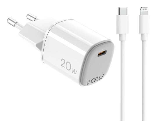 Celly Carregador Gan 1C 20w+ C A Light + Cabo