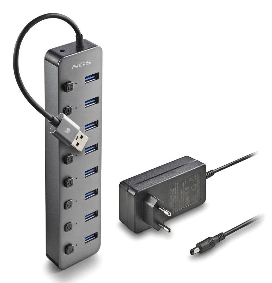 Hub USB NGS IHUB8 / 8xUSB 3.0 / cinzento