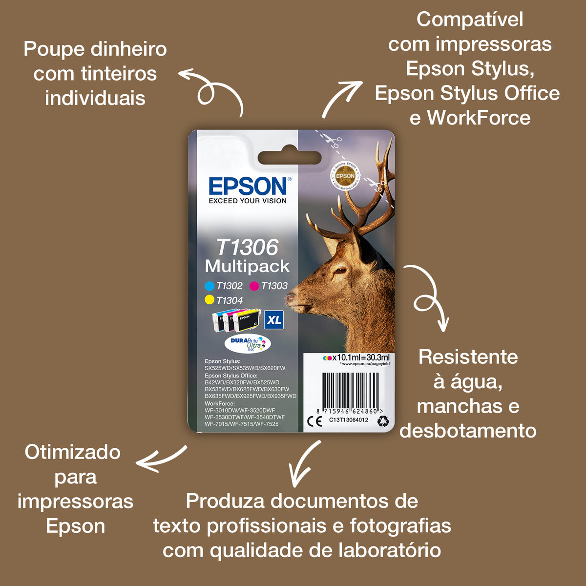 Epson Ink T1306 / C13T13064012 C,M,e Multipack - imagem 4