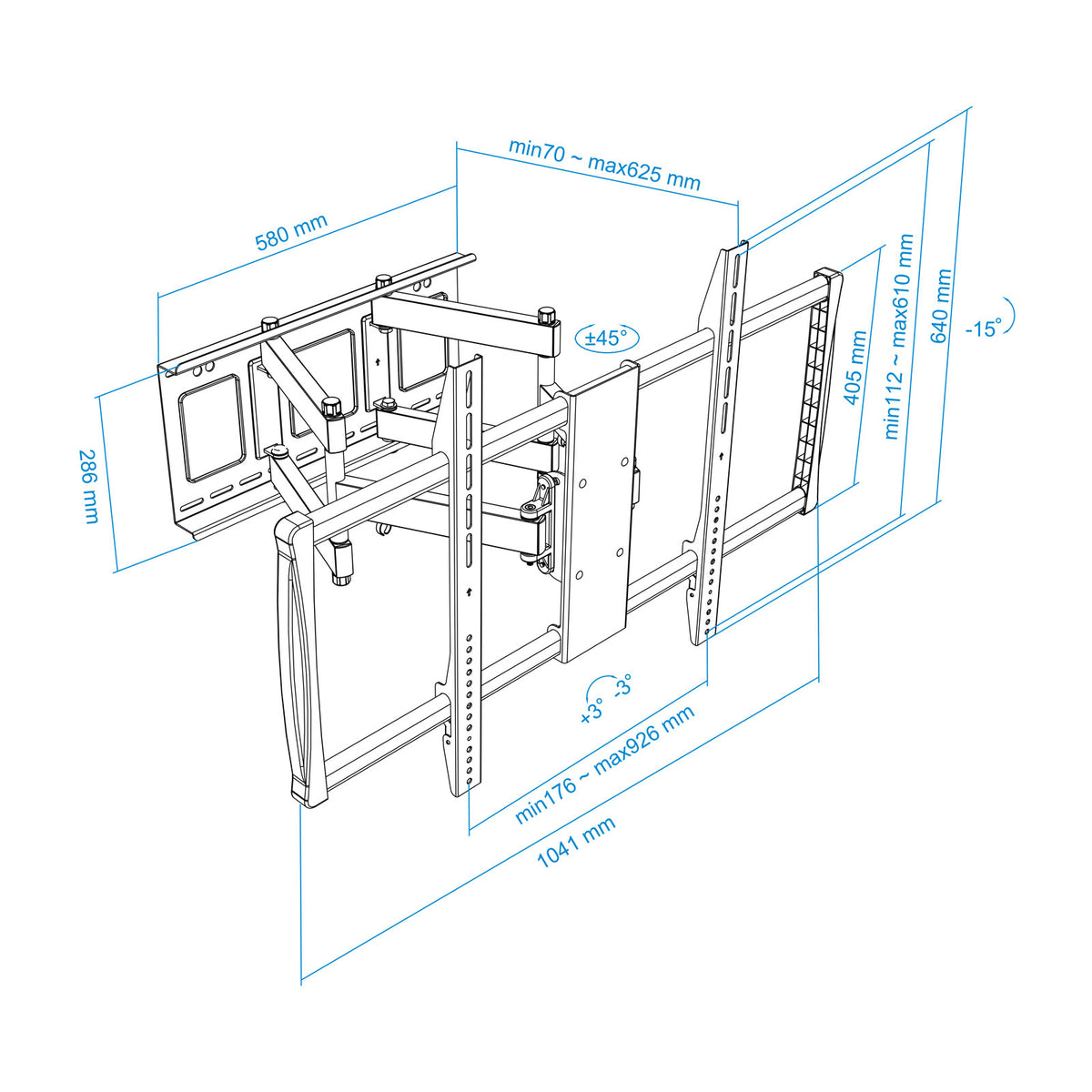 Suporte TV TooQ Giratorio e Inclinable 60" a 100" - imagem 12