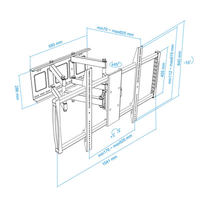 Suporte TV TooQ Giratorio e Inclinable 60" a 100" - imagem 12
