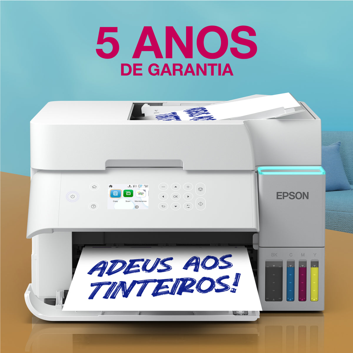Impressora multifunções Epson Multifunções Ecotank ET-3956 Branco - imagem 9