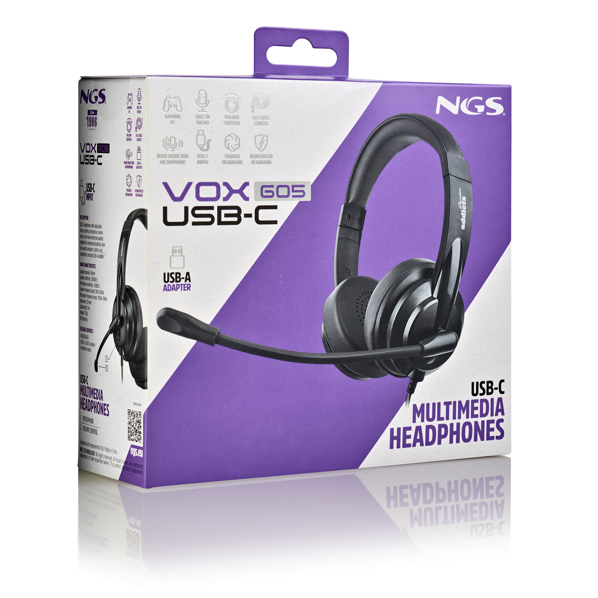 Auscultadores NGS auscultadores Estero USB-C Control Vol. VOX605 - imagem 6