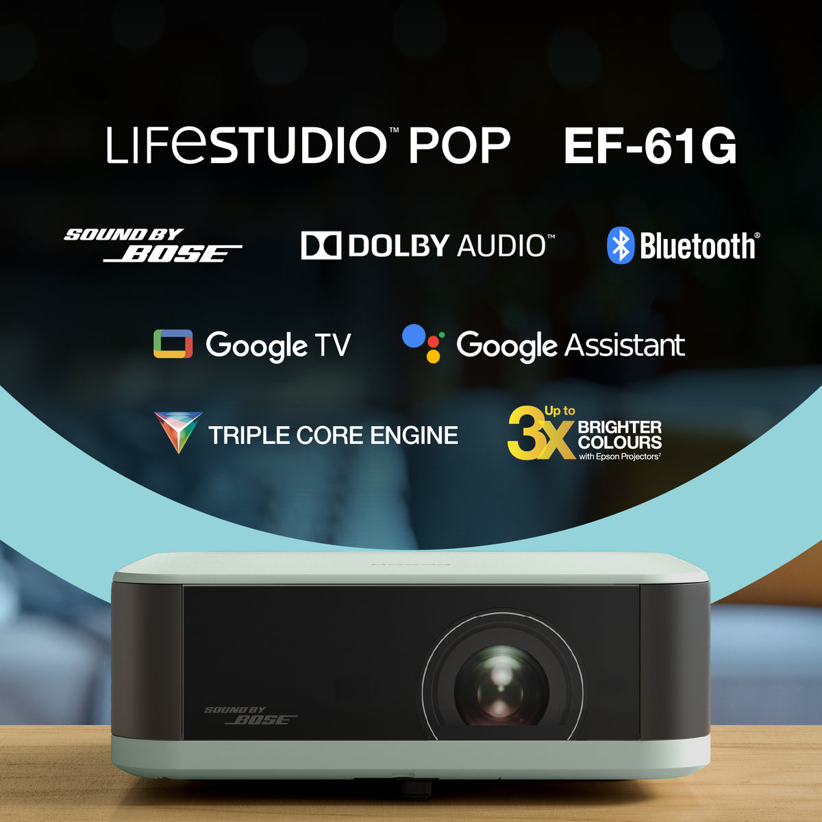 Projetor Epson EF-61G WXGA 700L LCD 1080p verde