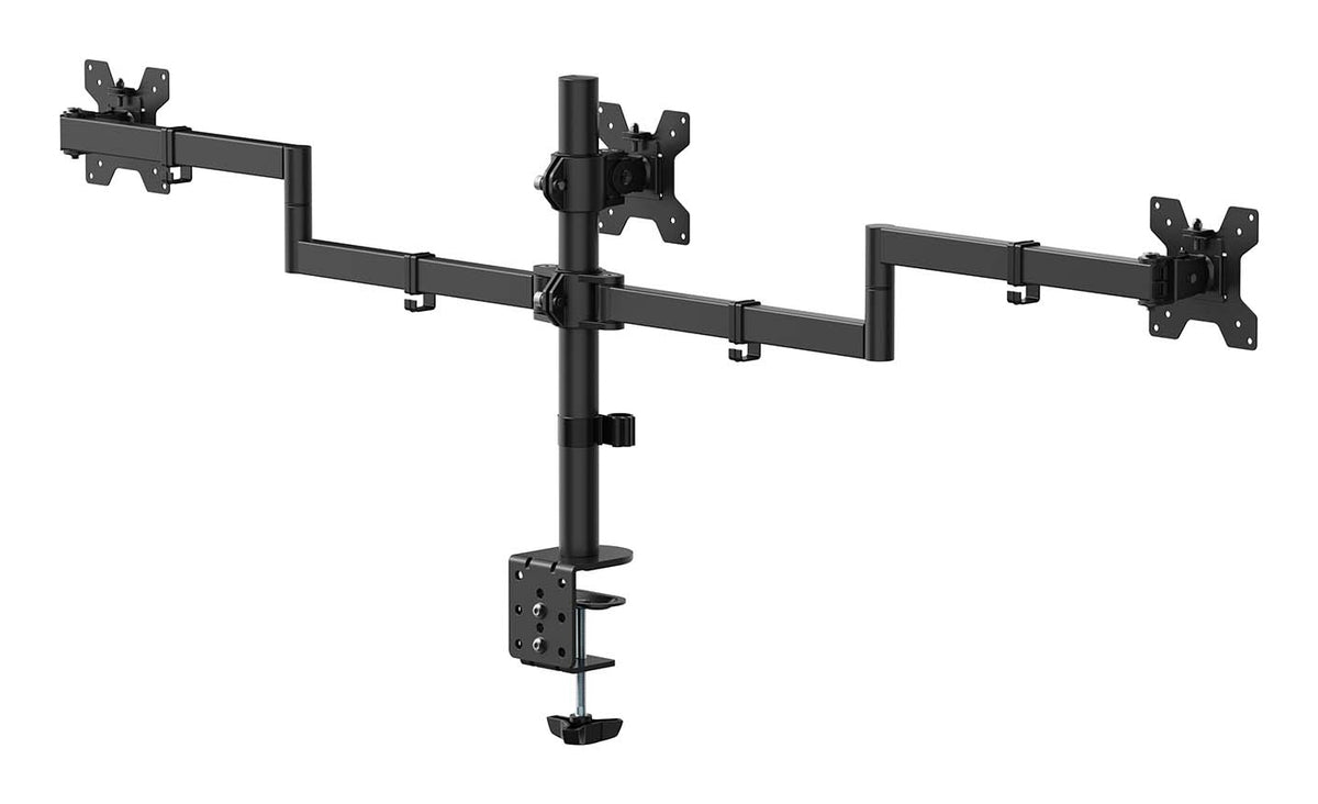 Suporte de mesa para 3 monitores Aisens DT27TSR-281/ Girar/Inclinar/Amarrar 10kg