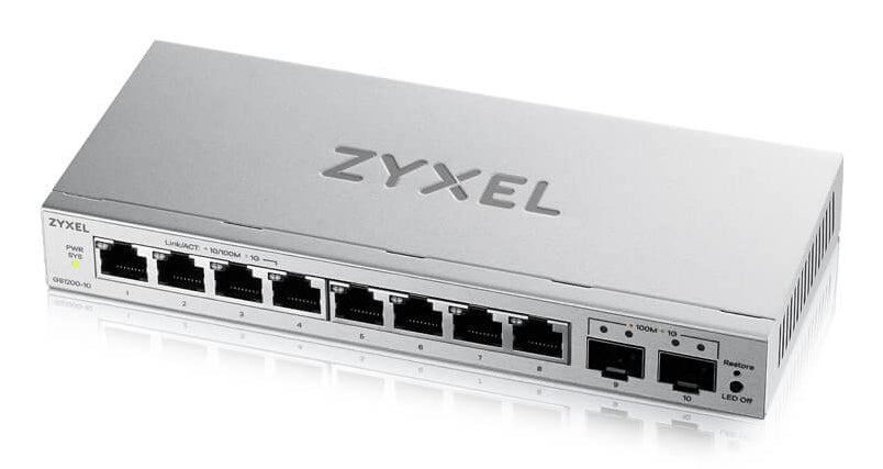 Switch de Rede ZyXEL GS1200-10V3 8xGbE 2xSFP