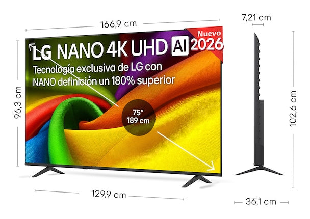 Televisão LG 75NU850B6LA TV 75" Nano 4K UHD STV USB HDMI BT - imagem 3