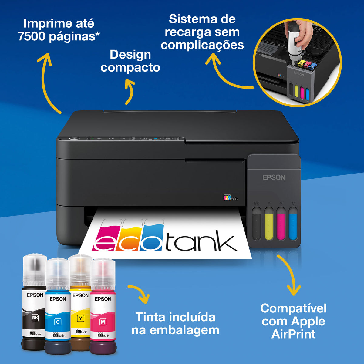 Impressora multifunções Epson Multifunções Ecotank ET-2910 - imagem 6