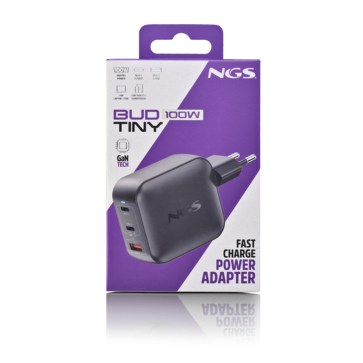 Carregador para Portátil NGS GAN Parede ULTRARAPIDO 100W 3 P - imagem 7