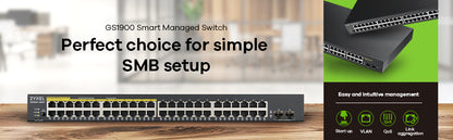 Switch de Rede ZyXEL GS1900-48 v2 Smart L2 48xGbE - imagem 9