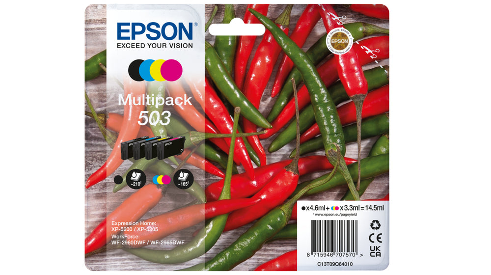 Epson Ink 503 / C13T09Q64010 BK,C,M,e Multipack - imagem 8