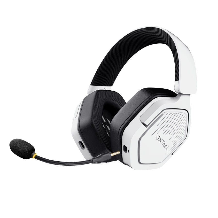 Auscultadores Gaming sem fios com microfone Trust Gaming GXT 493PS Carus PS5/ Jack 3.5/ Bluetooth/ branco