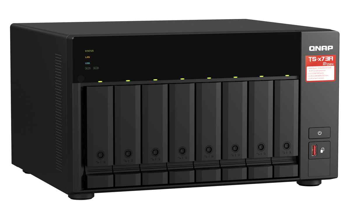 NAS QNAP TS-873A/ 8 Bahías 3.5"- 2.5"/ 8GB DDR4/ Formato Torre