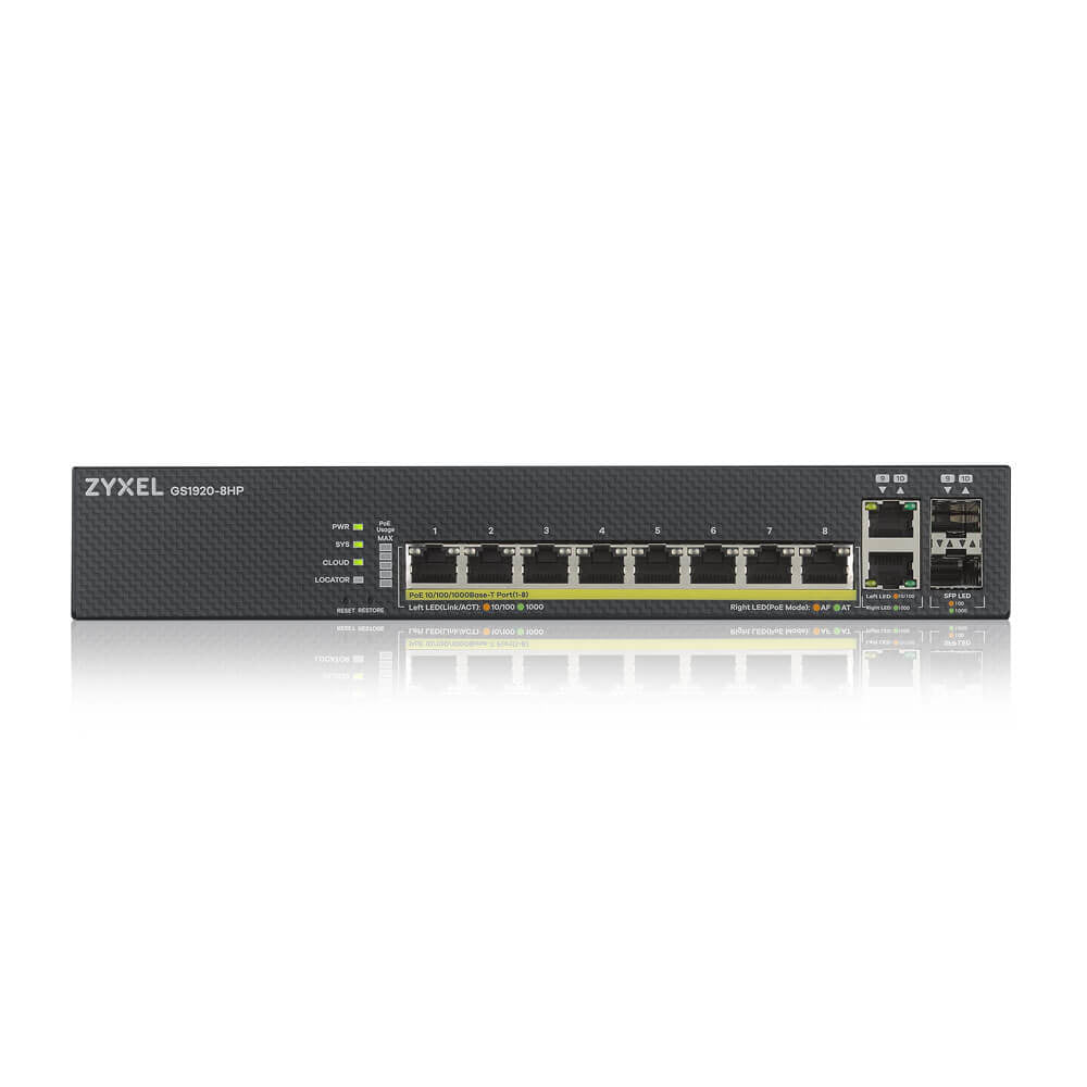 Switch de Rede Zyxel GS1920-8HPv2 8xGbE PoE 2xGb Combo - imagem 4
