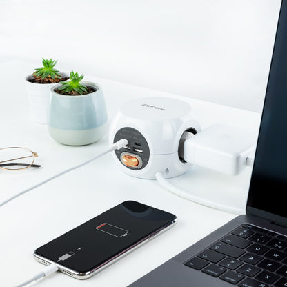 Nanocable Base de enchufes com 4 USB Branco - imagem 12