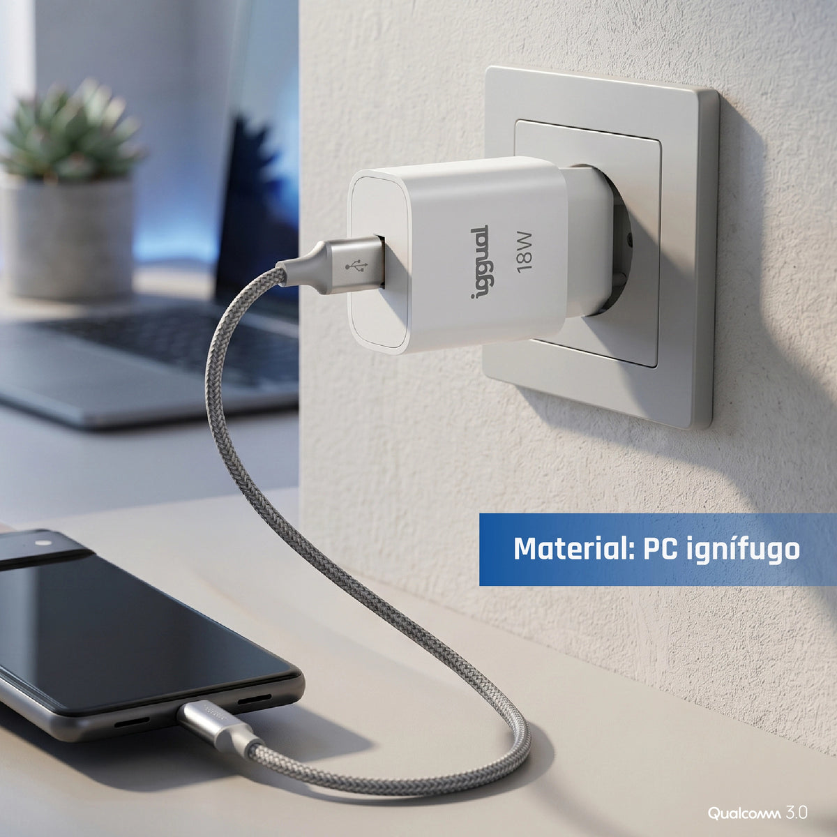 Carregador iggual 1xUSB-A carga rápida QC3.0 18W - imagem 9