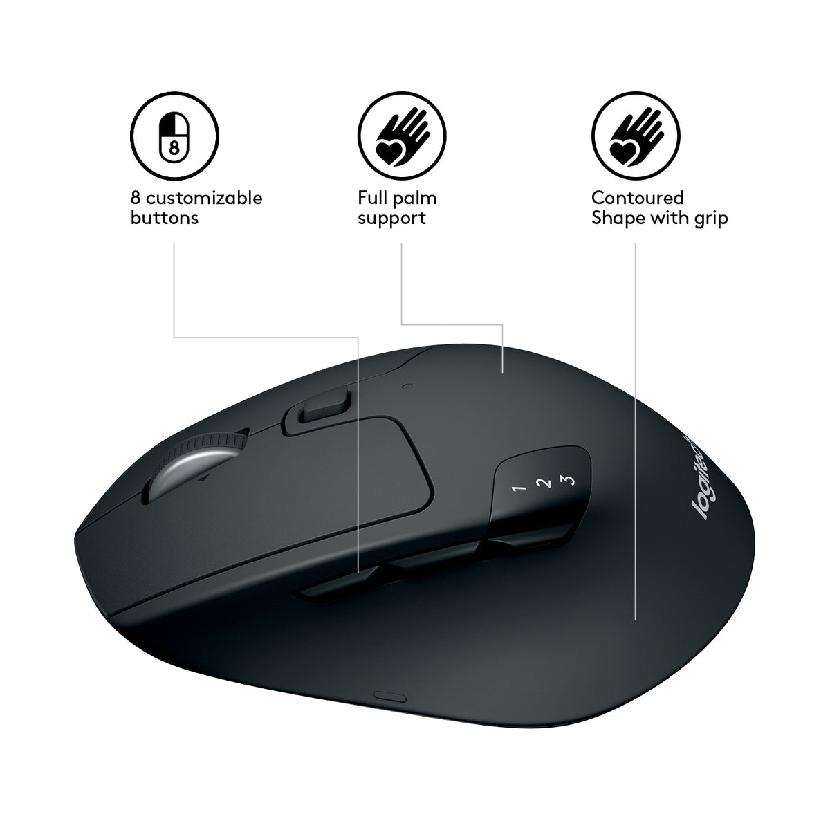 Rato Logitech M720 Triathlon / 910-004791 preto - imagem 13