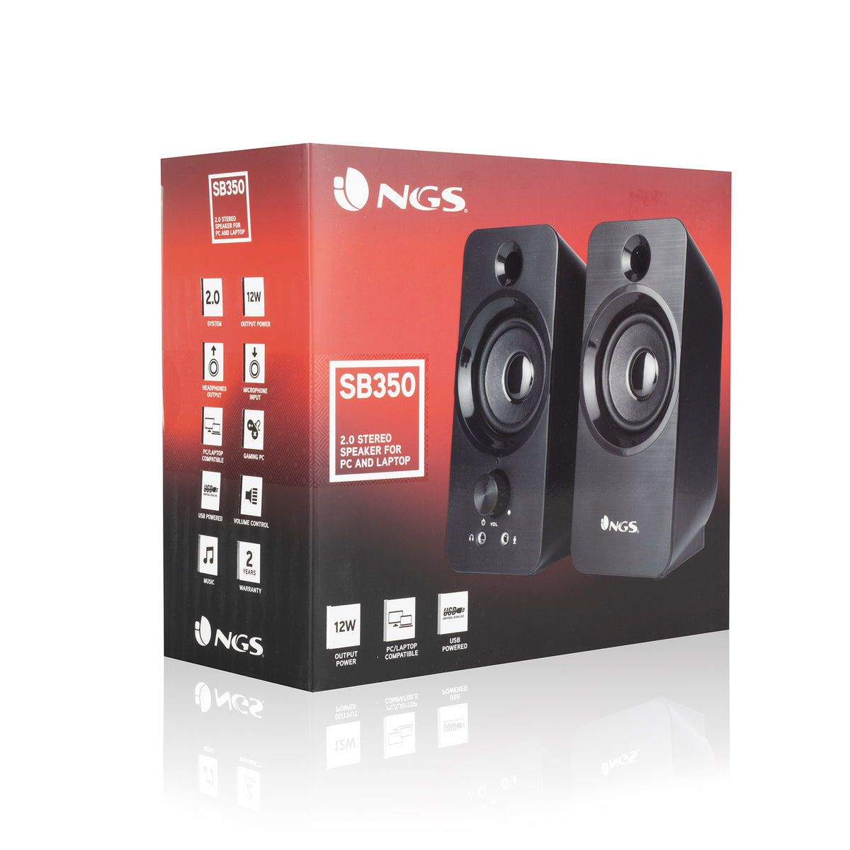 Coluna NGS Colunas 2.0 SB350 12W MULTIMEDIA - imagem 8