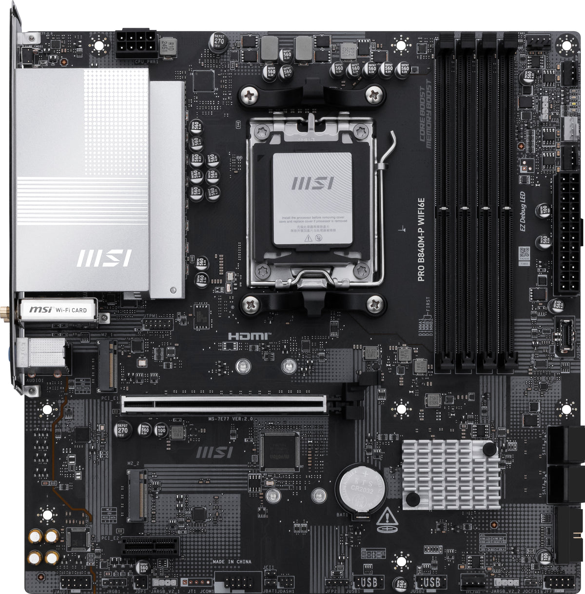 MSI Placa Base PRO B840M-P WIFI6E DDR5 mATX - imagem 6