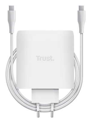 carregador de Pared GaN Trust Maxo 100W/ 2xUSB Tipo-C/ Inclui cabo USB Tipo-C/ 100W