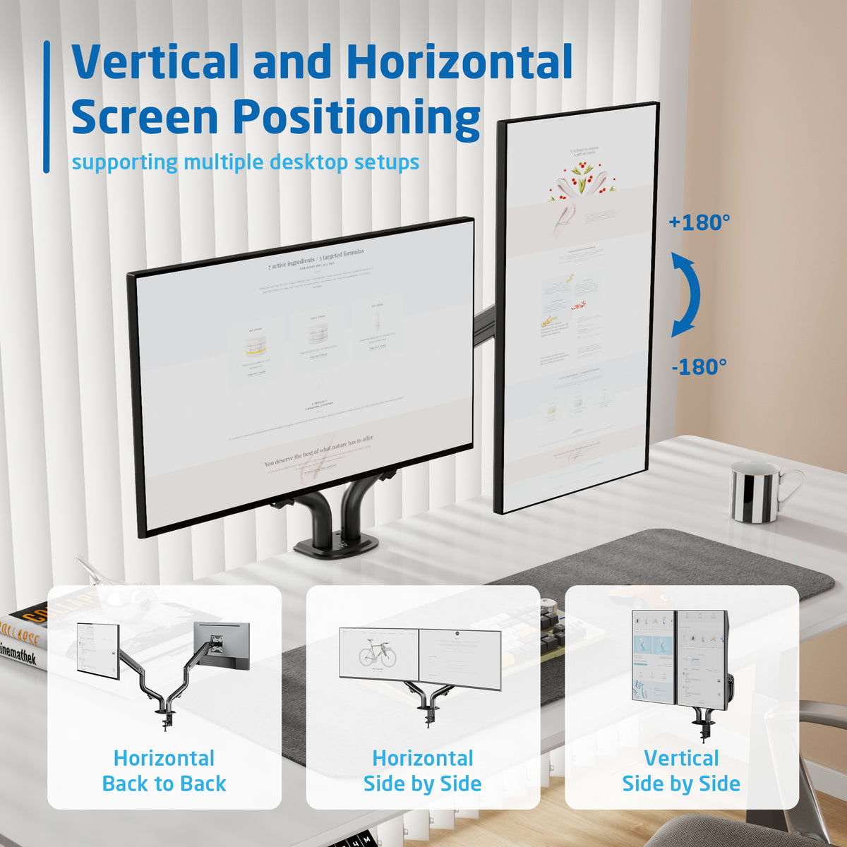 Suporte de Monitor EWENT EW1534 de Mesa 34" para 2 monitores - imagem 8