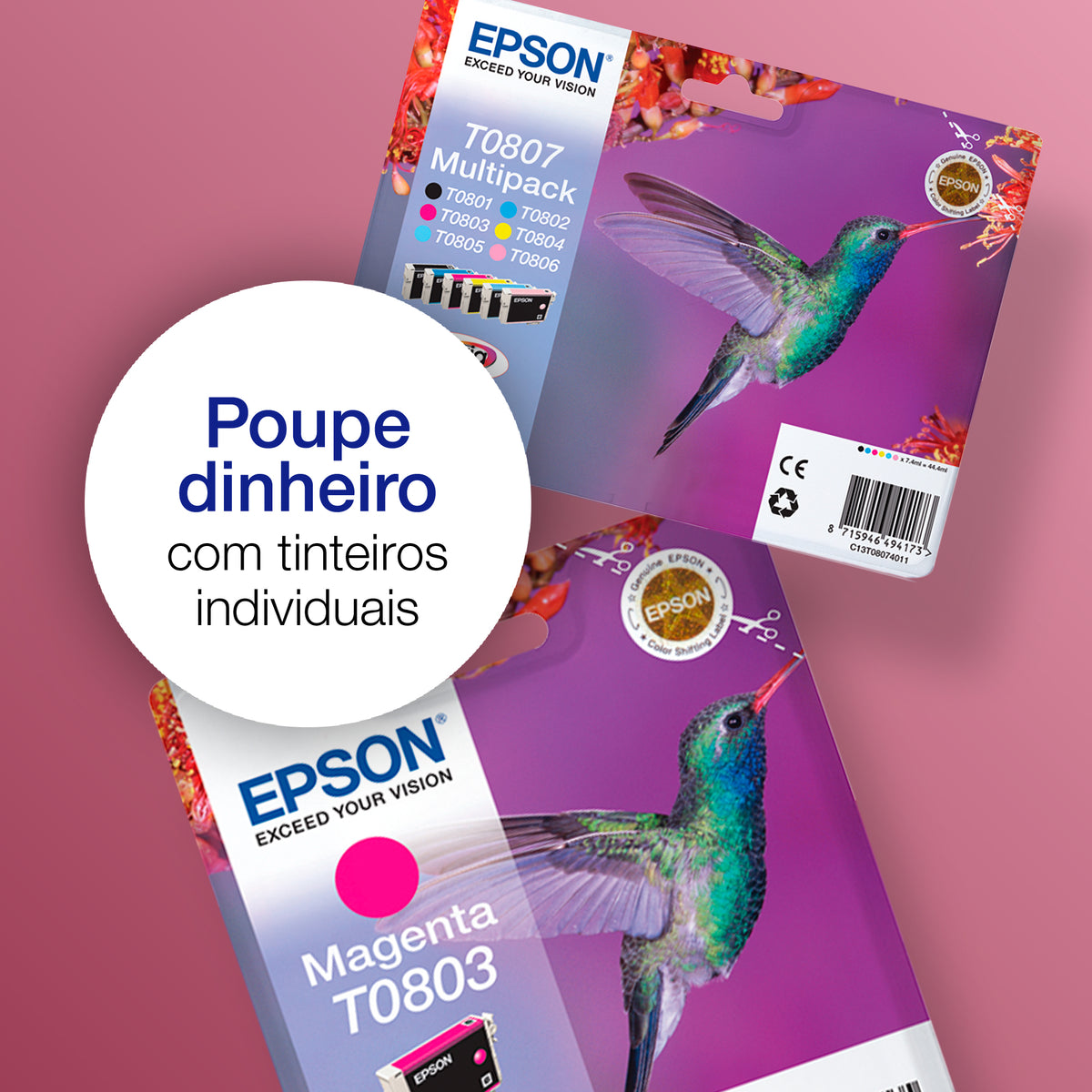 Epson Ink T0807 / C13T08074011 BK,C,M,e,LM,LC Multipack - imagem 7