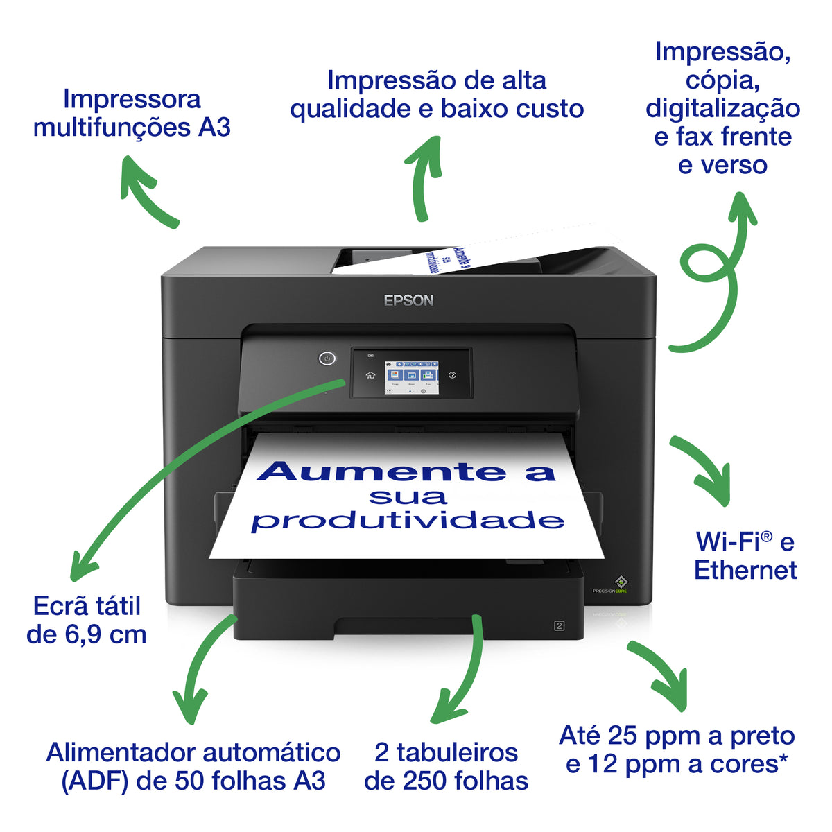 Impressora multifunções Epson Multifunções WorkForce WF-7830DTWF - imagem 3
