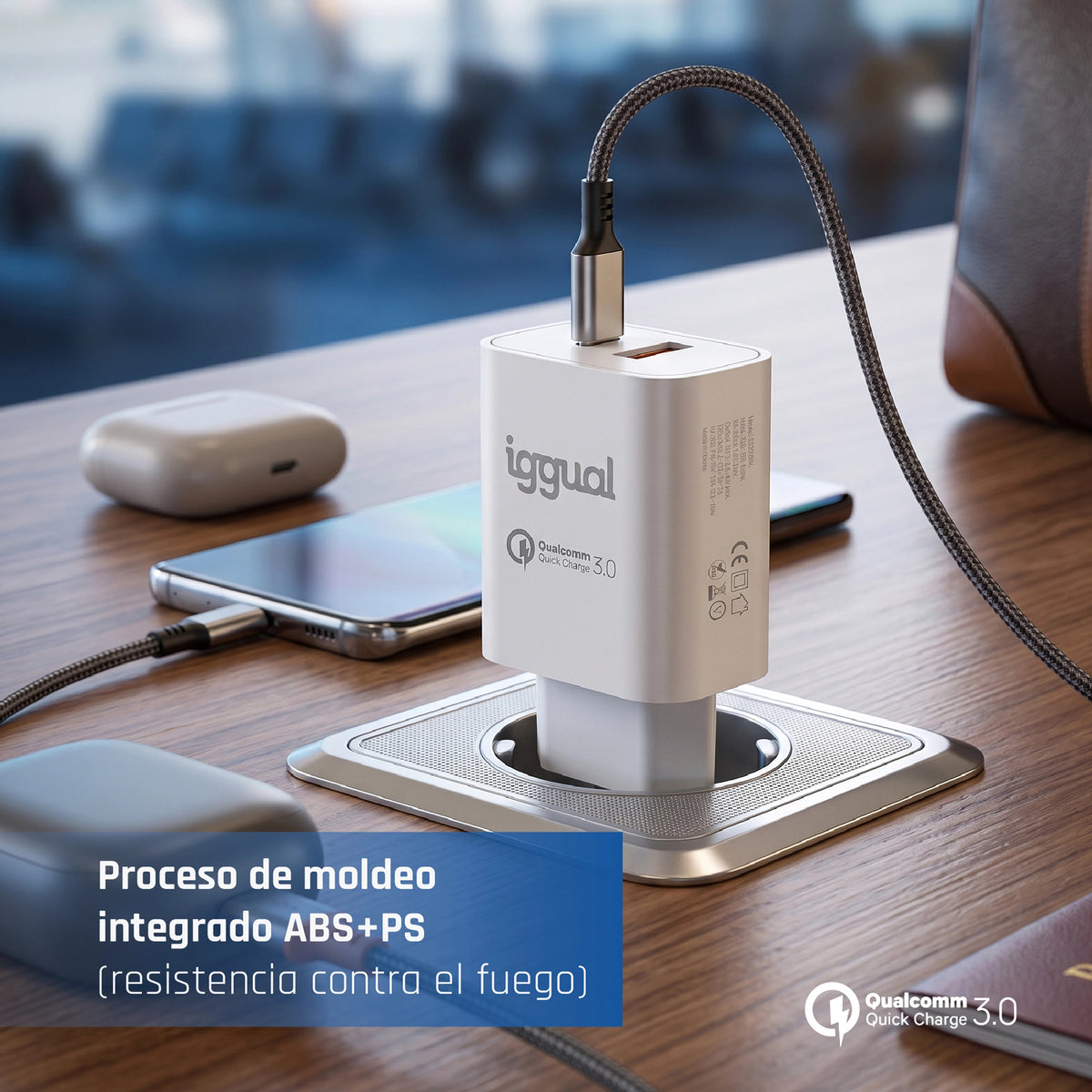Carregador iggual doble USB QC3.0 + tipo C PD 20W - imagem 10