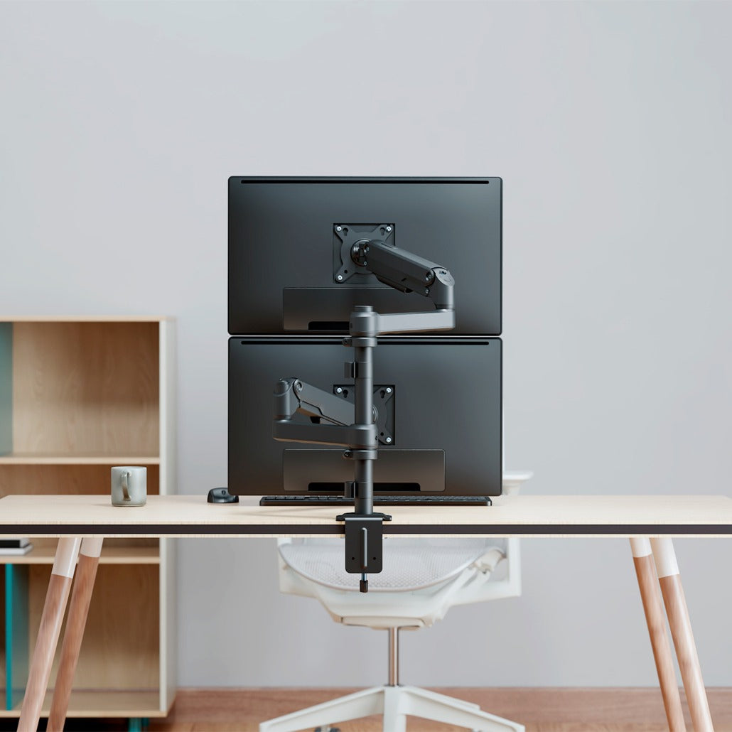 Suporte de mesa com contrapeso para 2 monitores Aisens DT32TSR-453/ giratório/ inclinável/ 9kg