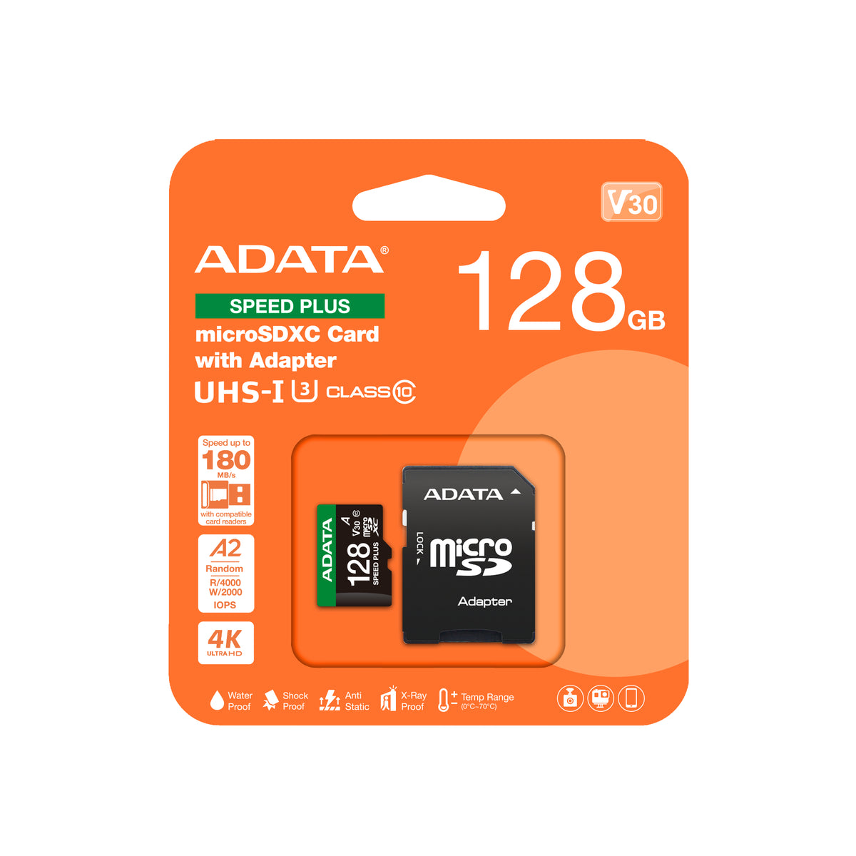 Cartão de Memória ADATA Speed Plus microSDXC UHS-I 128GB U3 V30 A2 - imagem 10
