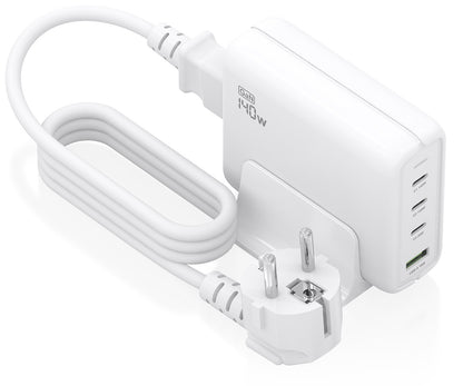 Carregador de secretária Aisens GaN ASCH-140W4P055-W/ 3xUSB Tipo-C/ 1xUSB/ 140W