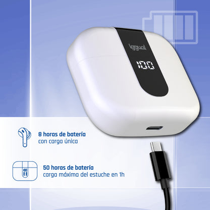 Auscultadores iggual auscultadores Sem Fios TWS Bluetooth blan - imagem 7