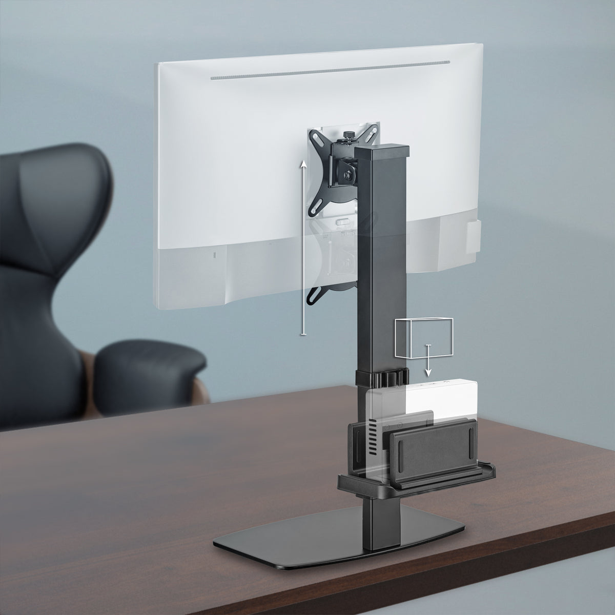Suporte de secretária para Monitor, TV e MiniPC DT32TSR-165/ Swivel/Tilt/Tie 8kg