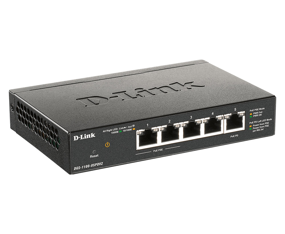 Switch de Rede D-Link DGS-1100-05PDV2 5xGb PoE 1xPD (18W) - imagem 4