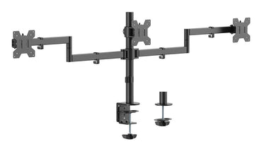 Suporte de mesa para 3 monitores Aisens DT27TSR-281/ Girar/Inclinar/Amarrar 10kg