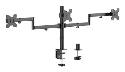 Suporte de mesa para 3 monitores Aisens DT27TSR-281/ Girar/Inclinar/Amarrar 10kg