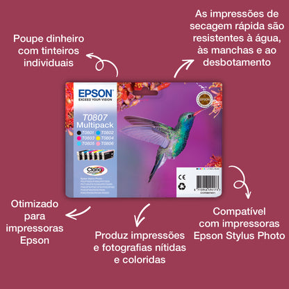 Epson Ink T0807 / C13T08074011 BK,C,M,e,LM,LC Multipack - imagem 5