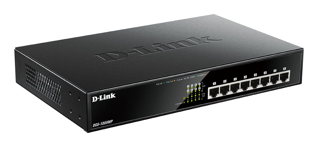Switch de Rede D-Link DGS-1008MP 8xGB PoE - imagem 6