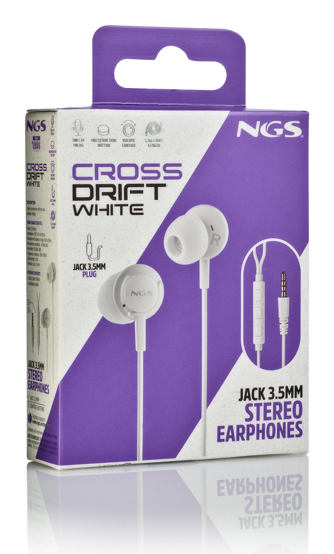 Auscultadores NGS Auricular CROSSDRIFT Branco cable JACK 3.5 Mm - imagem 11