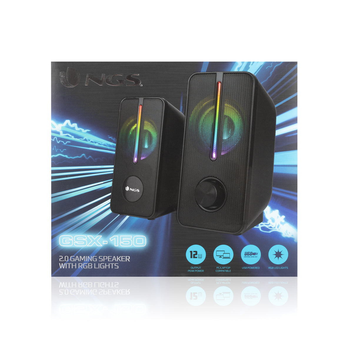 Coluna NGS Colunas de jogos RGB 12W USB GSX-150 - imagem 7