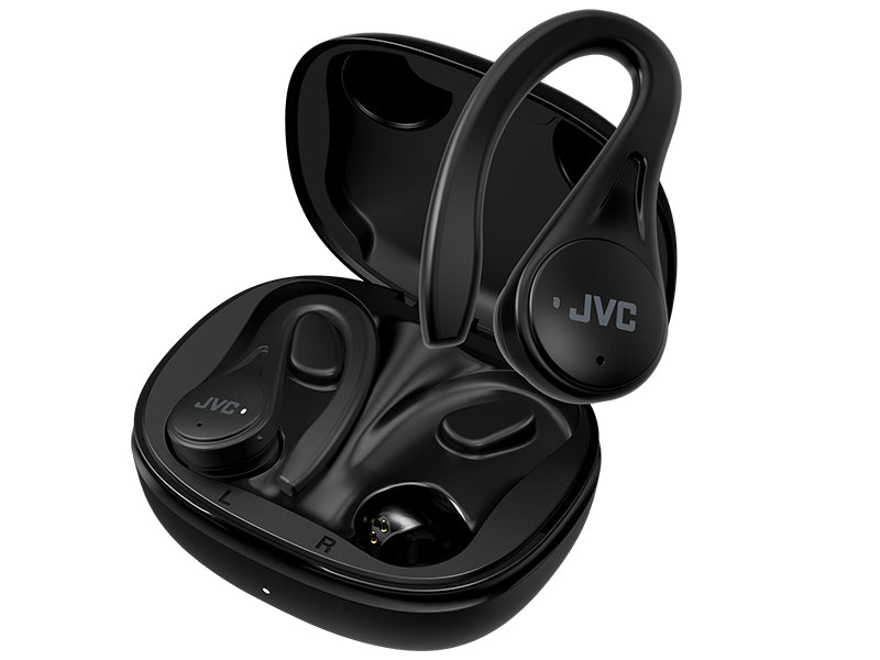 Auscultadores Bluetooth JVC HA-EC25T com caixa de carregamento/ Autonomia 7.5h/ Preto